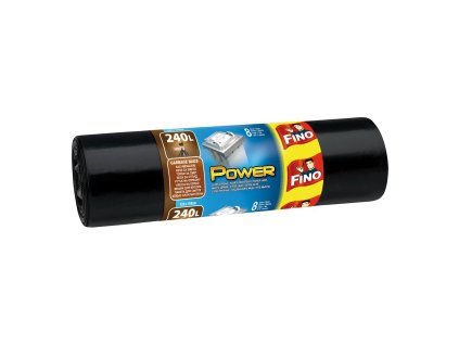 Vrecia zaväzovacie FINO Power 240 ℓ, 45 mic., 120 x 150 cm, čierne (8 ks)