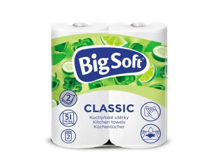 Kuchynské utierky 2-vrstvové Big Soft Classic 2ks, 10,5m
