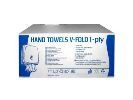 Papierové utierky skladané ZZ 1-vrstvové biele V-Fold (20 bal.)