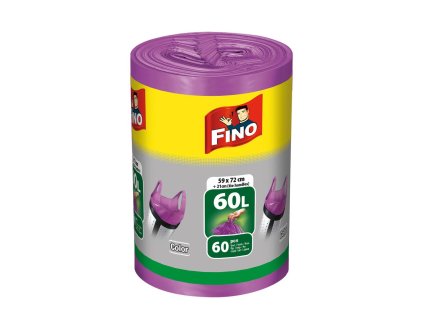Vrecia zaväzovacie FINO Color 60 ℓ, 13 mic., 59 x 72 cm, fialové (60 ks)