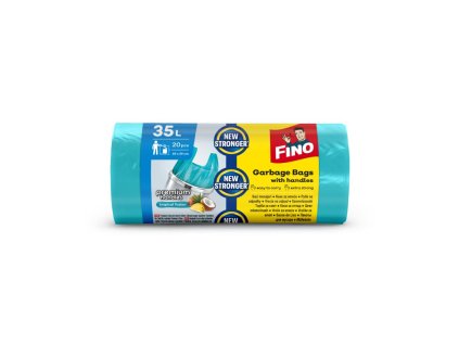 Vrecia zaväzovacie s ušami FINO Premium aromatic 35 ℓ, 10 mic., 49 x 60 cm, zelené (20 ks)