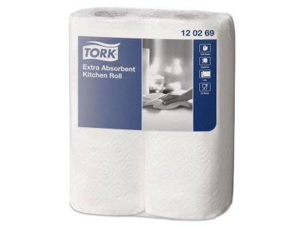 Kuchynské utierky 2-vrst. v rolke TORK Premium biele, návin 15,4 m (2 ks)