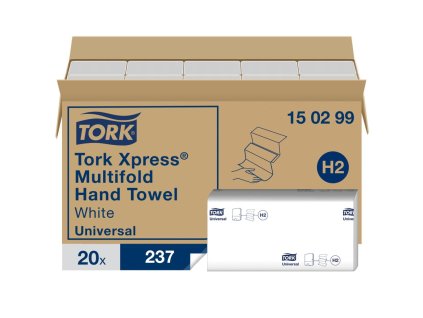 Papierové utierky skladané ZZ 2-vrstv. TORK Xpress Multifold univerzal H2 (20 bal.)