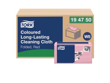 Čistiaca utierka 1-vrstv. TORK Long-Lasting červené W8, 40 ks