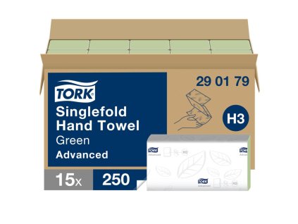 Papierové utierky skladané ZZ/C 2-vrstv. TORK Singlefold Advanced zelené H3 (15 bal.)