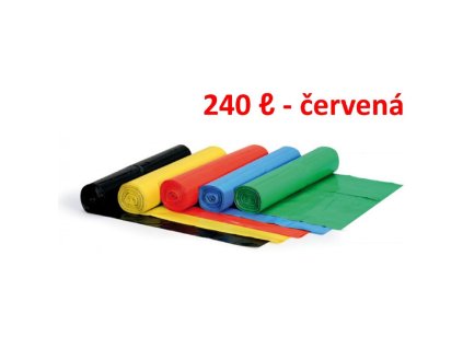 Vrece 240 ℓ 80 mic. 100 x 125 cm, HDPE červené (1ks)