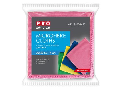 Utierka z mikrovlákna na sklo mix farieb, 30 x 30cm, 4ks