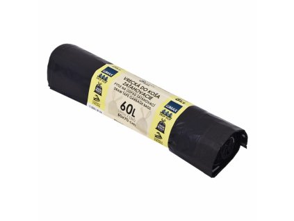 Vrecia zaťahovacie 60 ℓ LDPE 30 mic. 60 x 70 cm, čierne (8 ks)