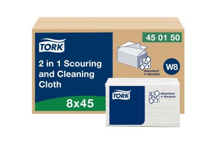 Tork utierky 2 v 1 na drhnutie a čistenie W8 (45 ks)