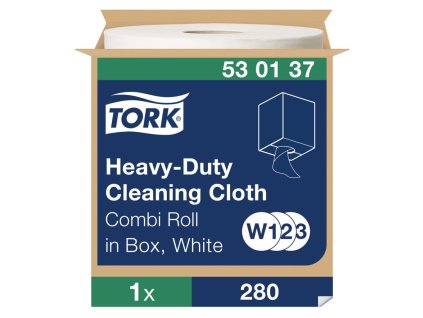 Čistiaca utierka 1-vrstv. TORK Heavy-Duty biela, návin 107 m, W2