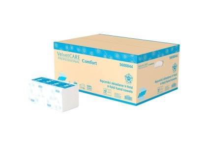 Papierové utierky skladané ZZ 2-vrstvové VELVET CARE 100%celulóza, 25x23 cm (20bal.)