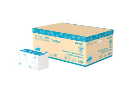 Papierové utierky skladané ZZ 2-vrstvové VELVET CARE 100%celulóza, 23x23cm (20bal.)