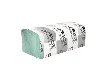Papierové utierky Office Products ZZ 1-vrstvové zelené recykel (20 bal.)