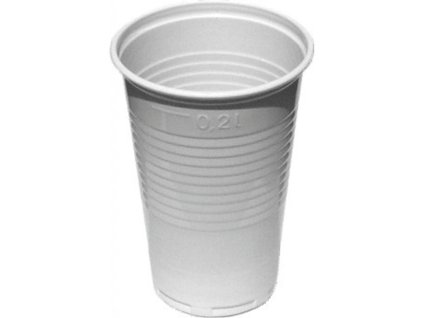 Poháre plastové 200 ml biele 100% recykel (100 ks)