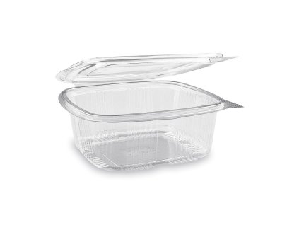 Miska plastová hranatá priehľadná s viečkom 1000ml 50ks