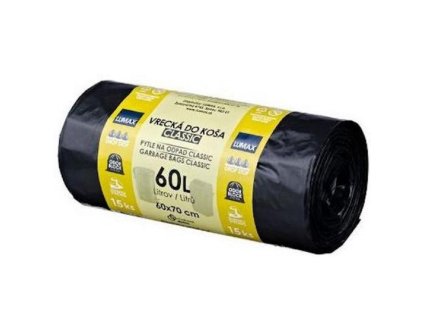 Vrecia zaväzovacie 60 ℓ LDPE 28 mic. 60 x 70 cm, čierne (15 ks)
