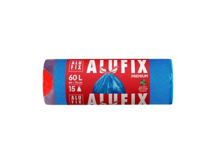 Vrecia na odpadky zaťahovacie, 60 l / 15 ks, 27mic., 64 x 70 cm, modré, LDPE