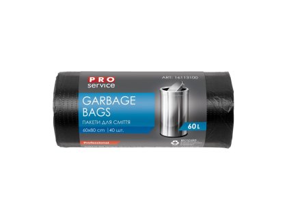 Vrecia na odpadky 60 x 80 cm, LDPE, 60 l, 20 mic, 20 ks čierne