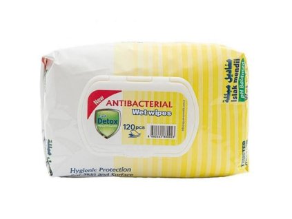 Antibakteriálne vlhčené obrúsky Fresh Detox Lemon na ruky a povrchy (120 ks)