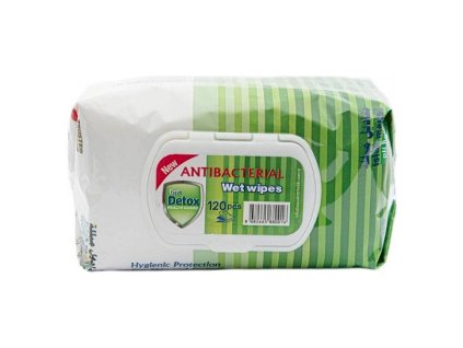 Antibakteriálne vlhčené obrúsky Fresh Detox Pine na ruky a povrchy (120 ks)