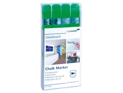 Kriedový popisovač GLASSBOARD zelený 4 ks