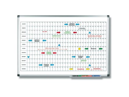 Plánovacia tabuľa ročná PREMIUM horizontálna 60x90 cm