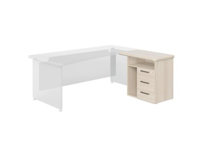 Kontajner prístavný P 3 zásuvky Lenza Wels, nika na PC, 90x76,2x55cm, agát svetlý