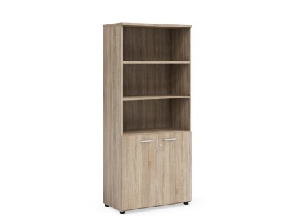 Policová skriňa BASIC, kombinovaná, so zámkom, 80x40x182,1cm, dub Sonoma