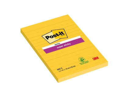 Samolepiaci bloček Post-it Super Sticky, 102x152 mm, žltý, linajky