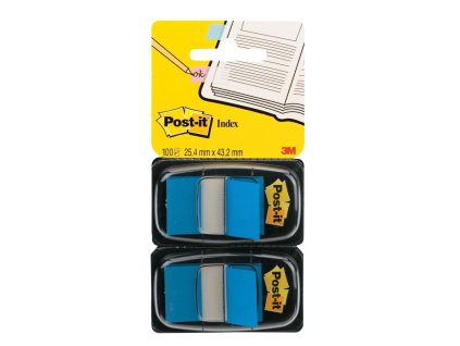 Záložky Post-it Index široké 25,4x43,2 modrá 2ks