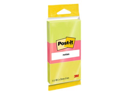Samolepiaci bloček Post-it bločky, 51 x 38 mm, zelená, ružová, žltá, 3 bločky po 100 lístkov