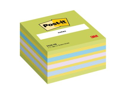 Samolepiaci bloček Post-it 76 x 76 mm, neónová zelená, mix farieb
