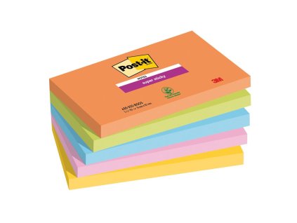 Samolepiaci bloček Post-it Super Sticky BOOST, veľkosť 76x127 mm, 5 bločkov po 90 lístkov