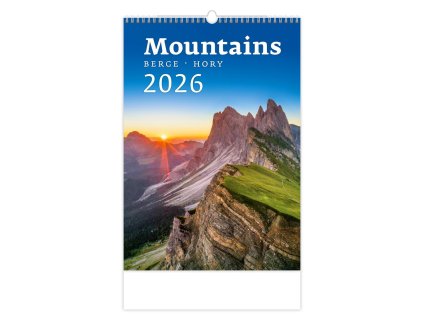 Nástenný kalendár Mountains/Berge/Hory 31,5 x 45 cm 2026
