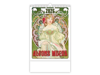 Nástenný kalendár Alfons Mucha 24 x 33 cm 2026