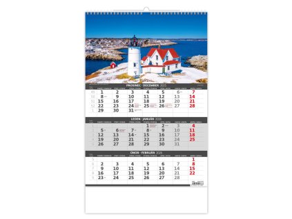 Nástenný kalendár 3-mesačný Pobrežie 31,5 x 45 cm 2026