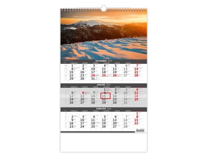 Nástenný kalendár 3-mesačný Slovensko 31,5 x 45 cm 2026