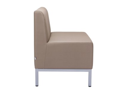 Trojkreslo Steve, celočalúnené, š. 180 cm, zdravot. ekokoža béžová KN0020, sivá konštrukcia