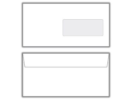 Poštové obálky DL s páskou, okienko, potlač 1000 ks 80g