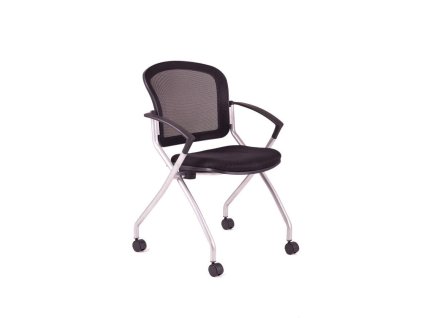 Rokovacia stolička s kolieskami METIS, čierna