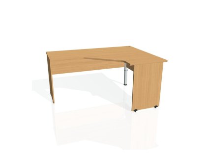 Pracovný stôl Gate, ergo, ľavý, 160x75,5x120 cm, buk/buk