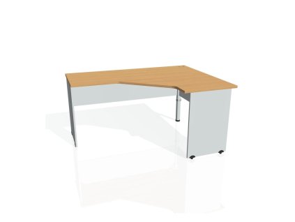 Pracovný stôl Gate, ergo, ľavý, 160x75,5x120 cm, buk/sivá