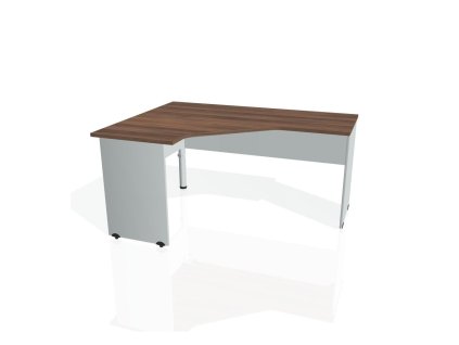 Pracovný stôl Gate, ergo, pravý, 160x75,5x120 cm, orech/sivá