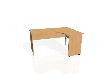 Pracovný stôl Gate, ergo, ľavý, 160x75,5x120 cm, buk/buk