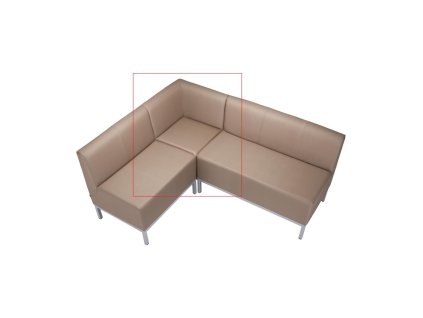 Rohový diel Steve, celočalúnené, š. 80 cm, zdravot. ekokoža béžová KN0020, sivá konštrukcia