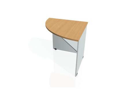 Doplnkový stôl Gate, ľavý, 80x75,5x80 cm, buk/sivá