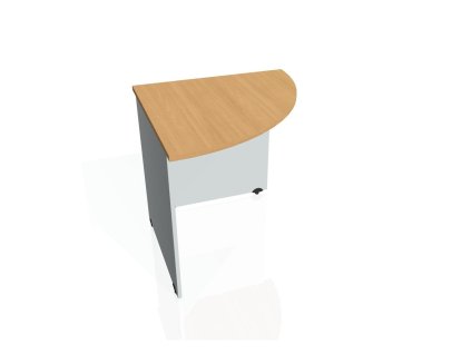 Doplnkový stôl Gate, pravý, 80x75,5x80 cm, buk/sivá