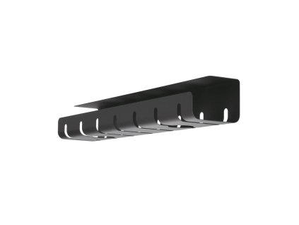 Káblový organizér vodorovný, kovový, farba čierna, 53 x 8,2 x 11 cm