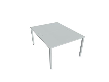 Pracovný stôl Uni, zdvojený, 120x75,5x160 cm, sivá/sivá