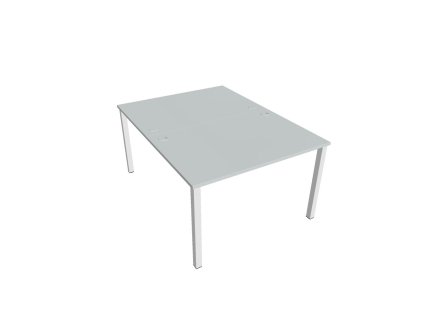 Pracovný stôl Uni, zdvojený, 120x75,5x160 cm, sivá/biela